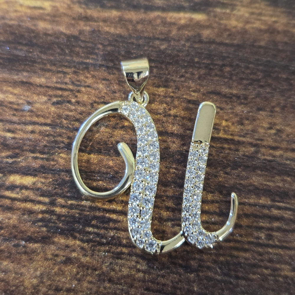 BOGO💖18k Gold Plated Pave U Pendant